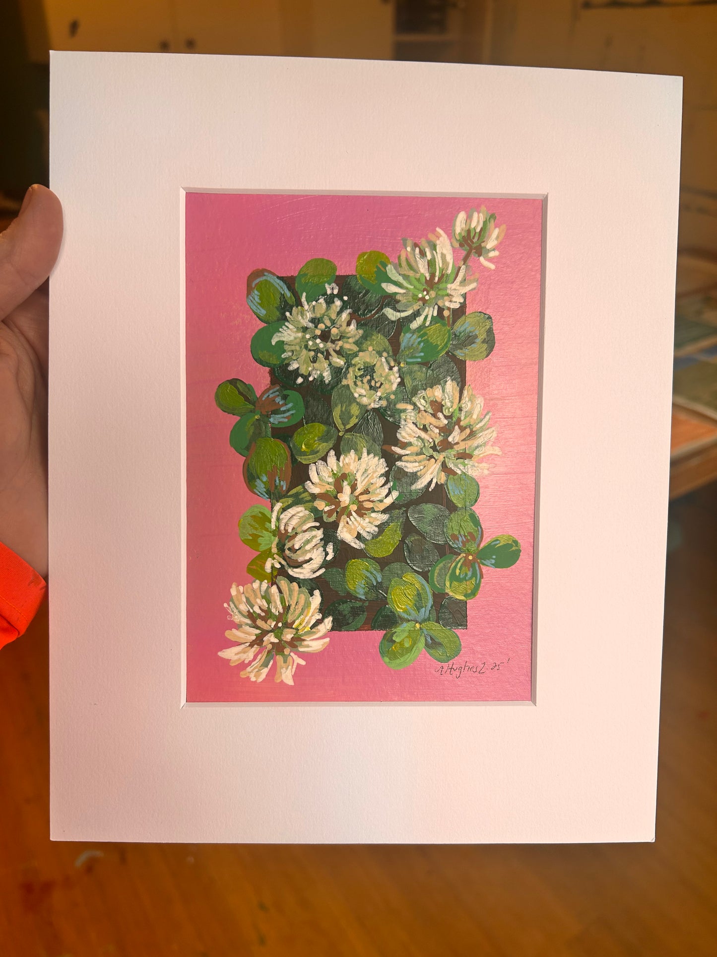 Shamrocks with Pink Background